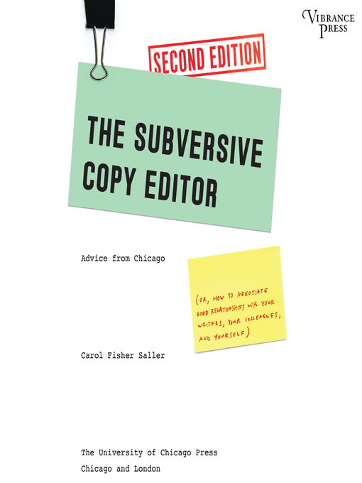 Title details for The Subversive Copy Editor by Carol Fisher Saller - Available